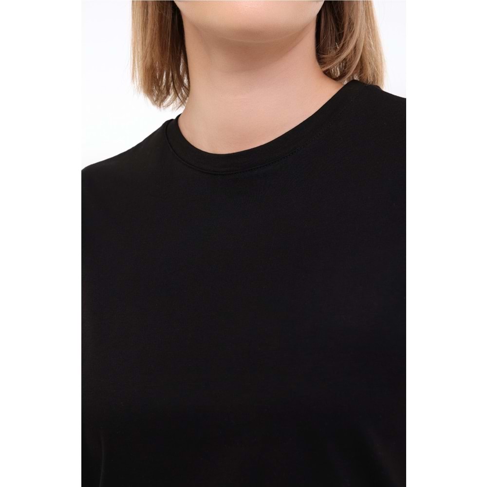 KİNETİX WL PELYAF 11KT71 5FX KADIN KISA KOL TİŞÖRT - SİYAH - S