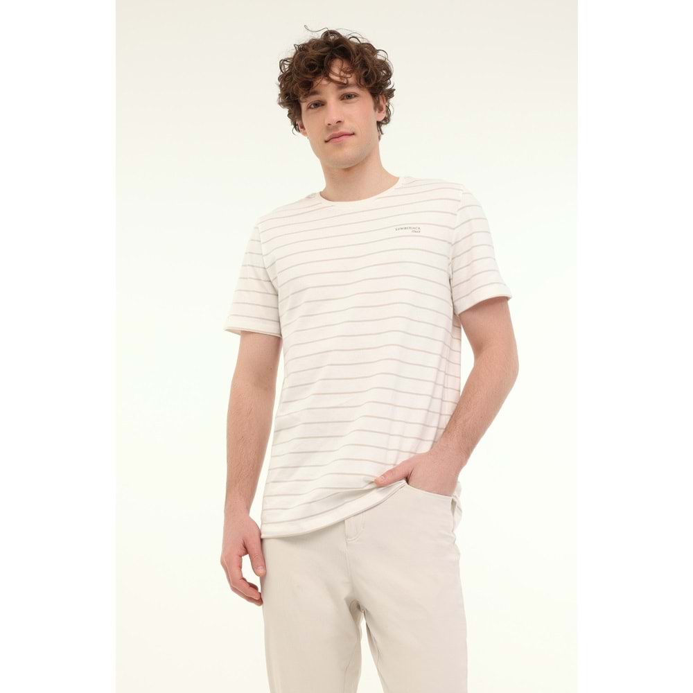 LUMBERJACK ML MAGNUS 11ITL1073 5FX ERKEK KISA KOL TİŞÖRT - BEYAZ - L