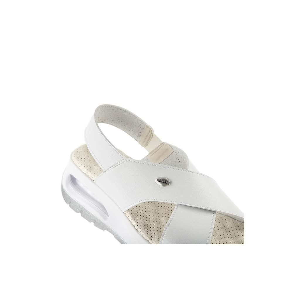 Muya Nwanwa Anatomik Air Max Tabanlı Topuk Dikeni Kadın Sandalet - Beyaz - 37
