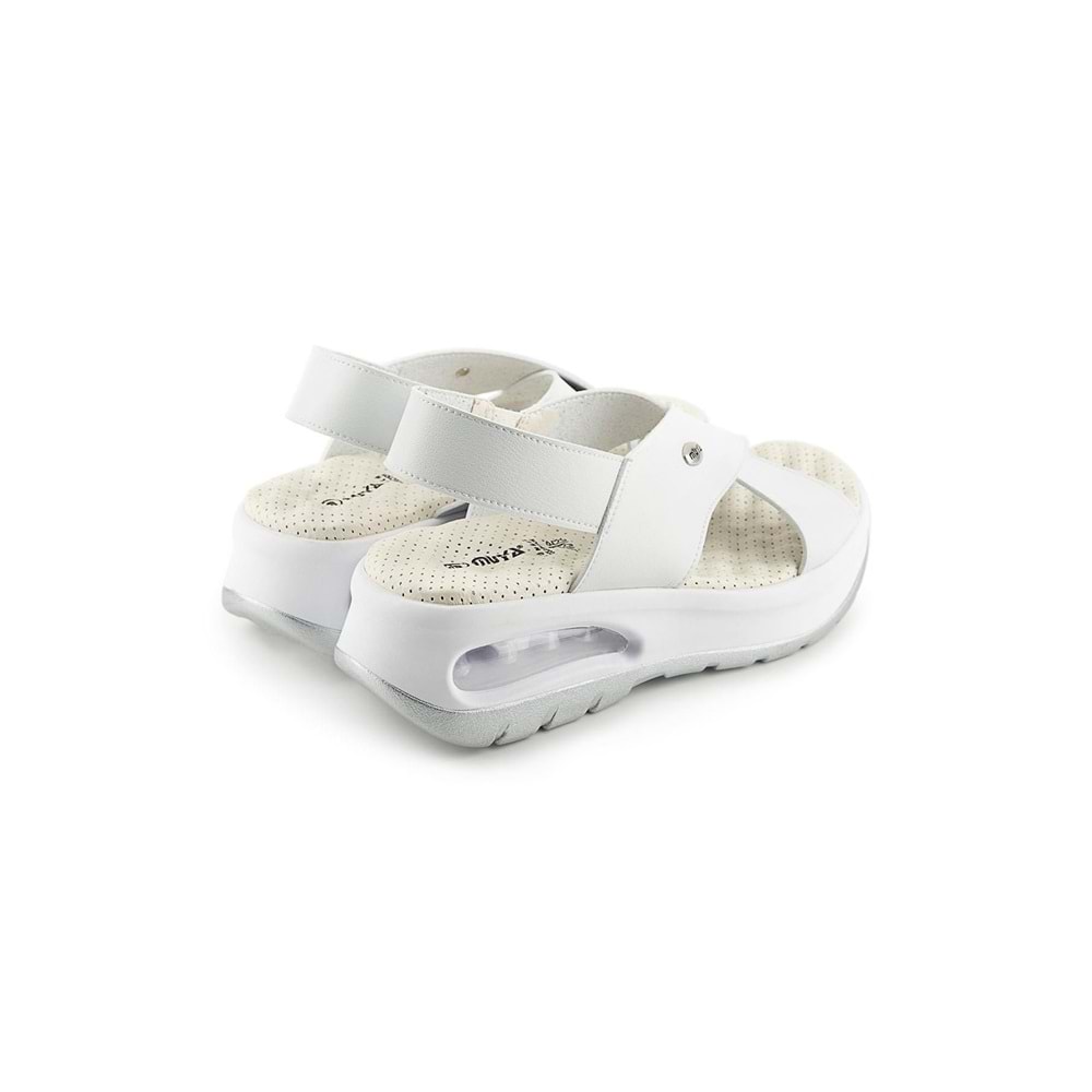 Muya Nwanwa Anatomik Air Max Tabanlı Topuk Dikeni Kadın Sandalet - Beyaz - 39
