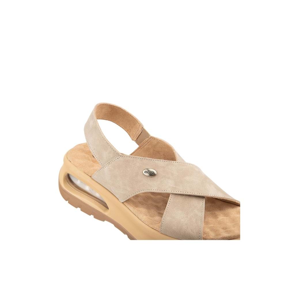 Muya Nwanwa Anatomik Air Max Tabanlı Topuk Dikeni Kadın Sandalet - Krem - 40
