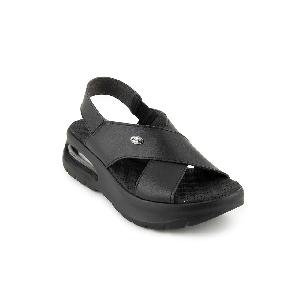 Muya Nwanwa Anatomik Air Max Tabanlı Topuk Dikeni Kadın Sandalet - Siyah - 40