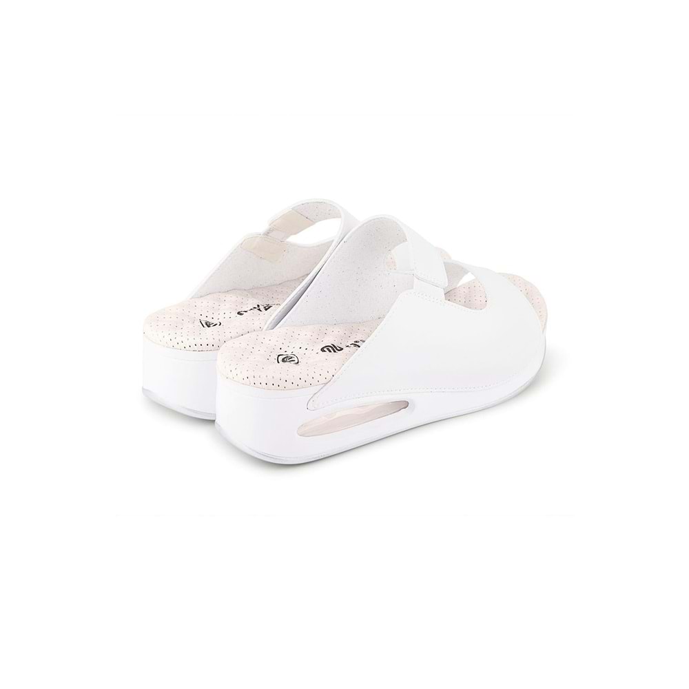 Muya Beso Anatomik Air Max Tabanlı Topuk Dikeni Kadın Terlik - Beyaz - 40