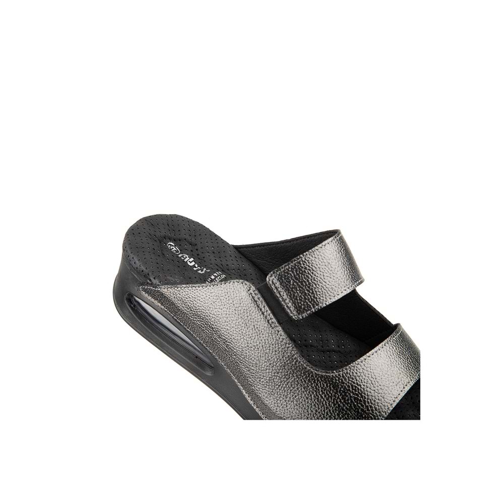 Muya Beso Anatomik Air Max Tabanlı Topuk Dikeni Kadın Terlik - Platin - 40