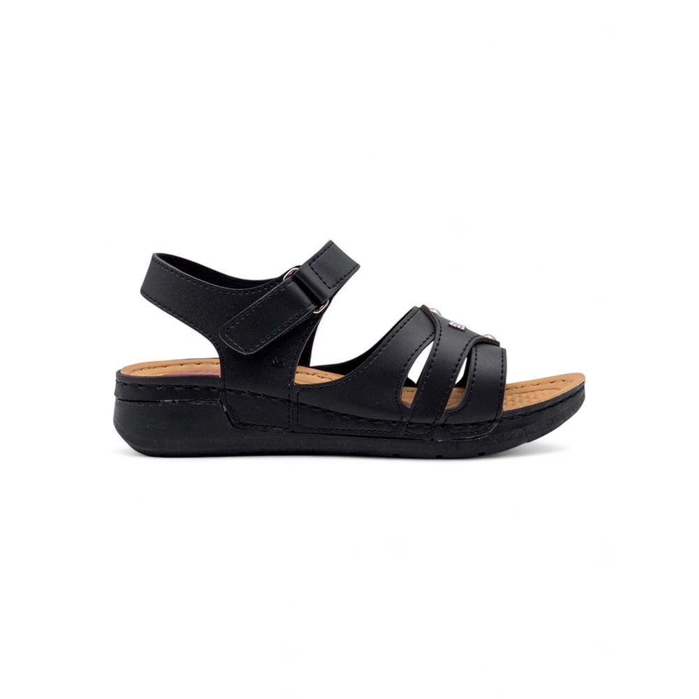 SERRA 1720 KADIN SANDALET - SİYAH - 40
