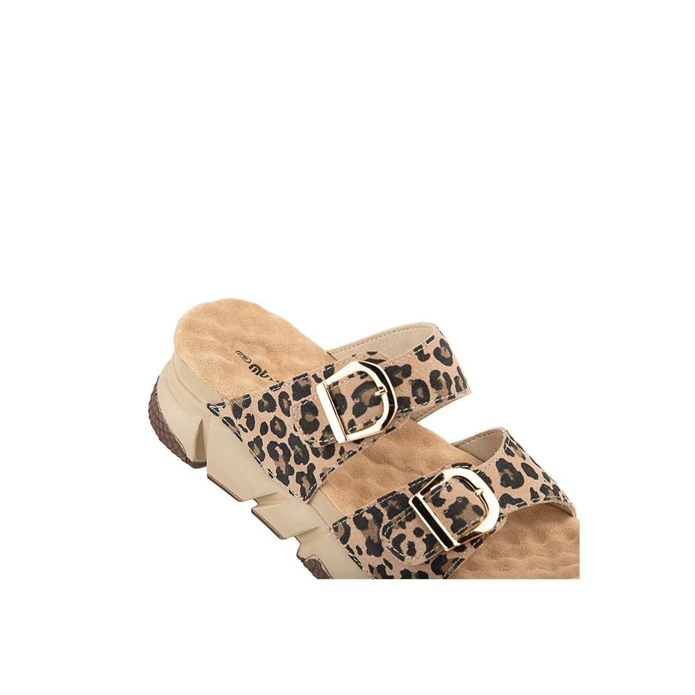 Muya Kiirus Anatomik Taban Topuk Dikeni Kadın Terlik - Leopar - 39