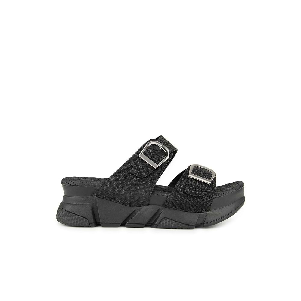 Muya Kiirus Anatomik Taban Topuk Dikeni Kadın Terlik - Siyah - 40