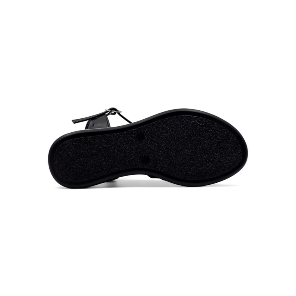 BERK POLİ TABAN DÜĞÜMLÜ KADIN SANDALET - SİYAH - 40