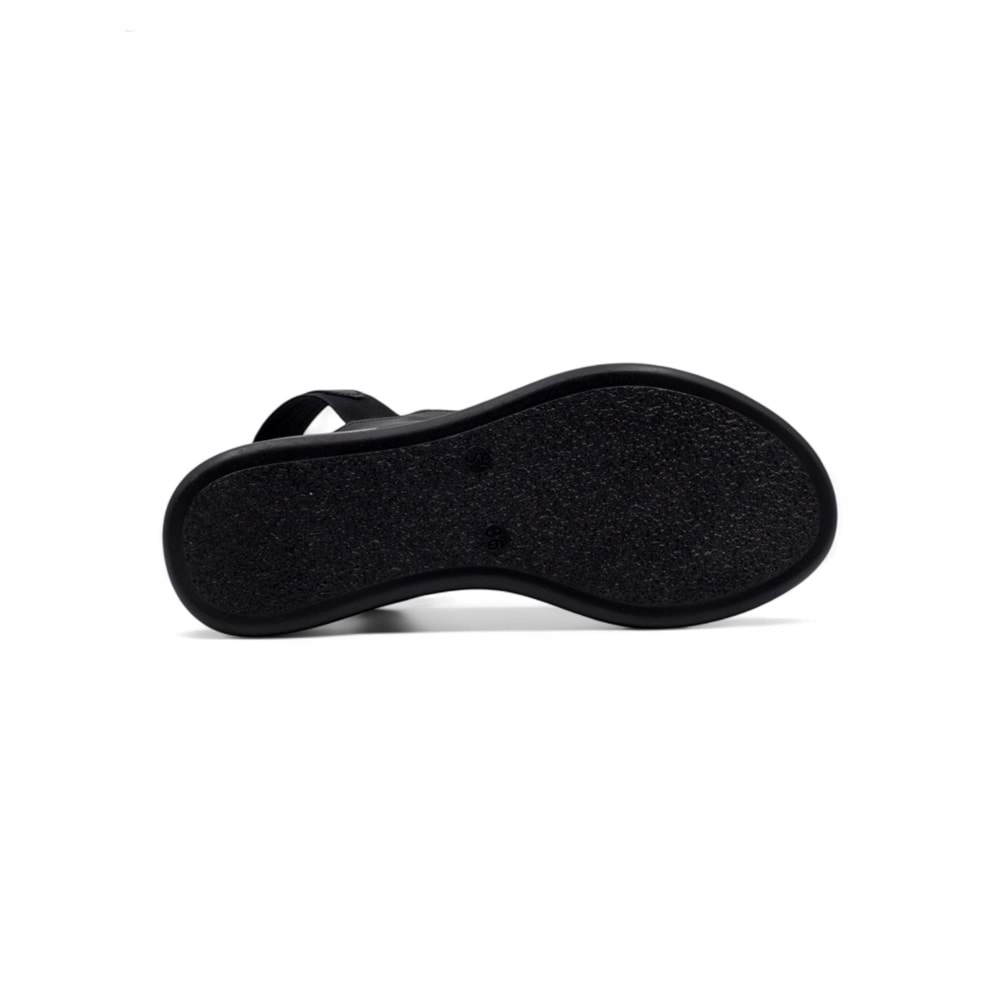 BERK POLİ TABAN LASTİKLİ KADIN SANDALET - SİYAH - 40