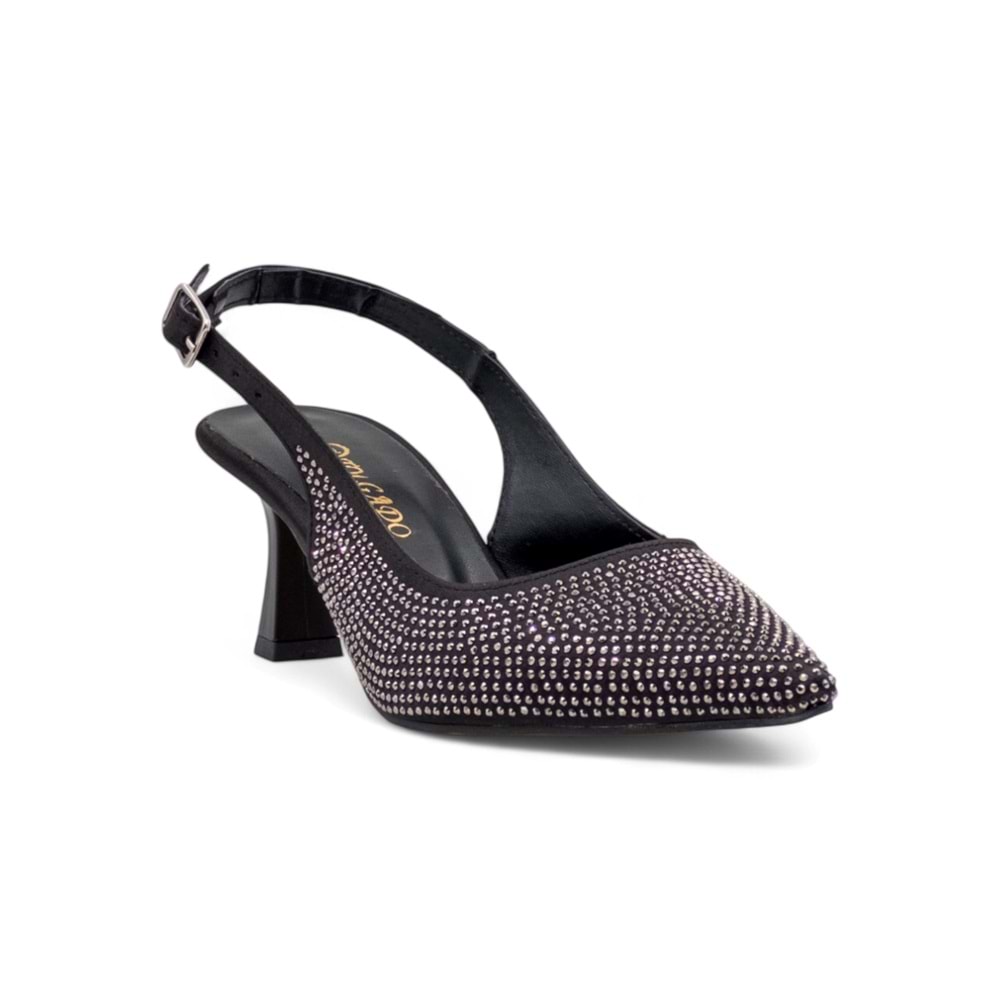 BERK TAŞLI ALÇAK KADEH TOPUKLU ABİYE - SİYAH - 40