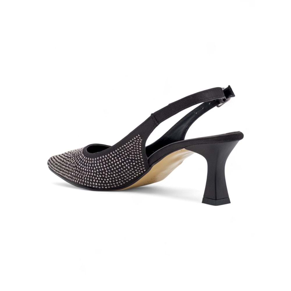 BERK TAŞLI ALÇAK KADEH TOPUKLU ABİYE - SİYAH - 40