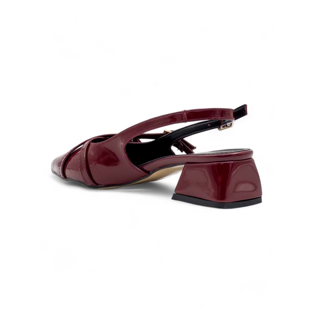 BERK ÇAPRAZ ATKI ALÇAK TOPUKLU ABİYE RUGAN - BORDO - 40