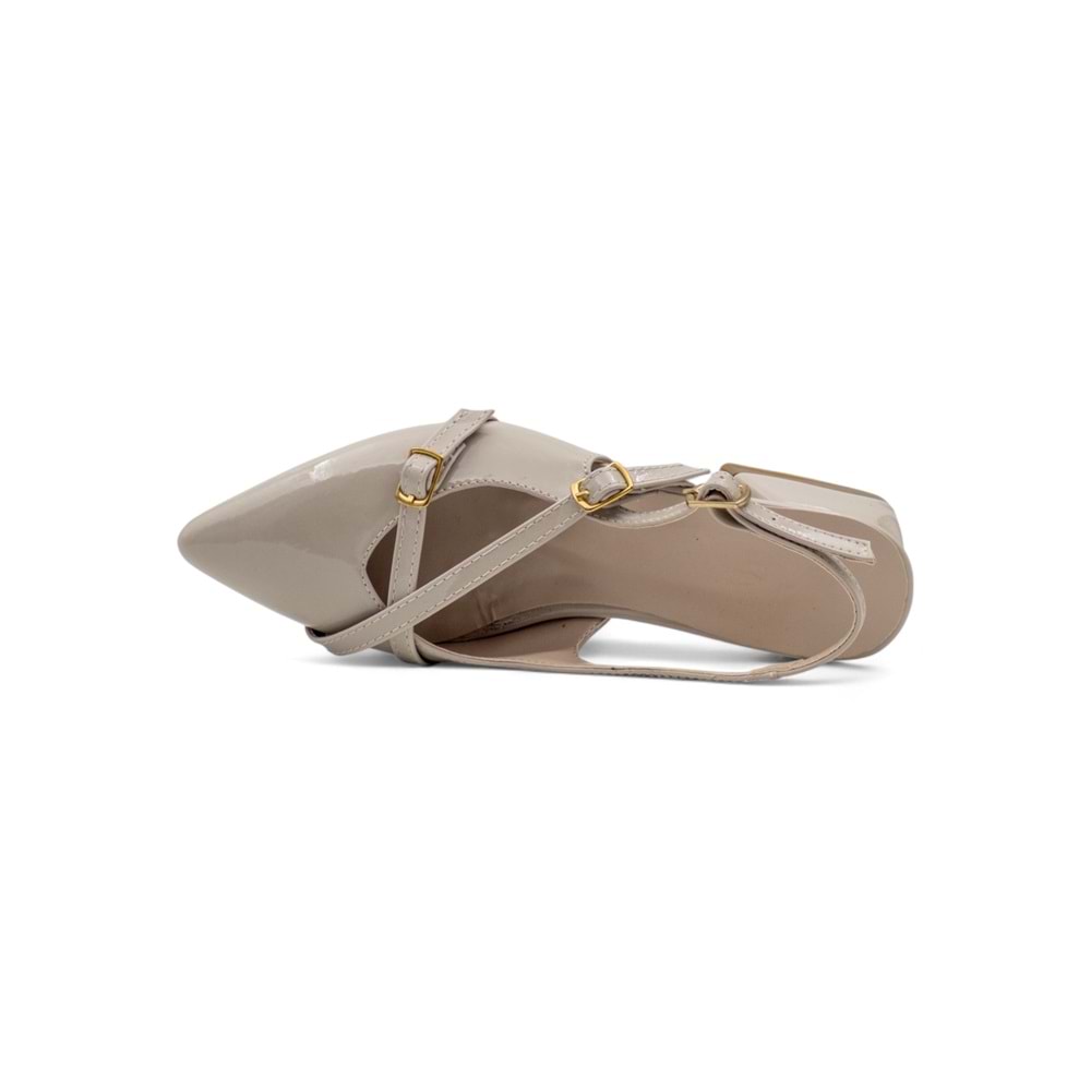 BERK ÇAPRAZ ATKI ALÇAK TOPUKLU ABİYE RUGAN - KREM - 36