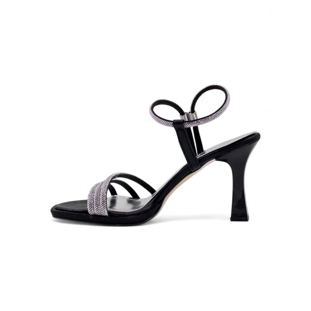 BERK TAŞLI YÜKSEK KADEH TOPUKLU ABİYE - SİYAH - 39