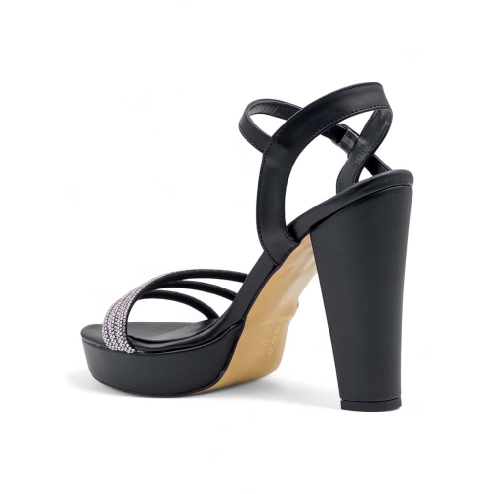 BERK TAŞLI PLATFORM YÜKSEK KALIN TOPUKLU ABİYE - SİYAH - 40