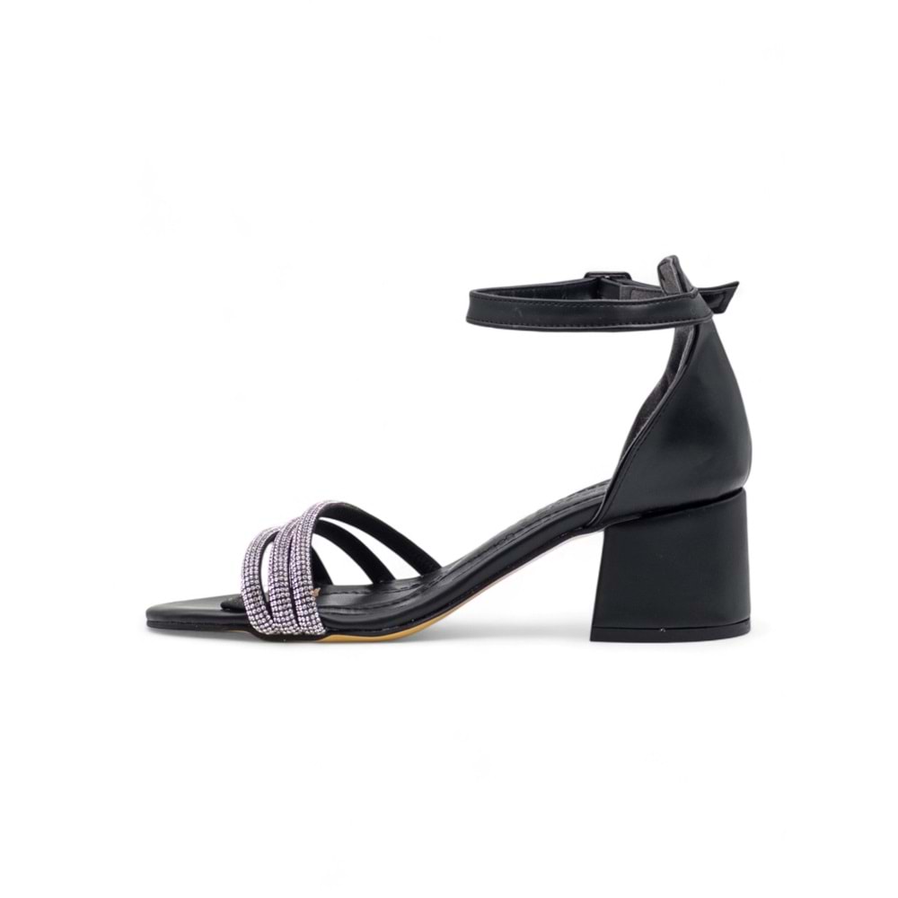 BERK TAŞLI ALÇAK TOPUKLU ABİYE CİLT - SİYAH - 40