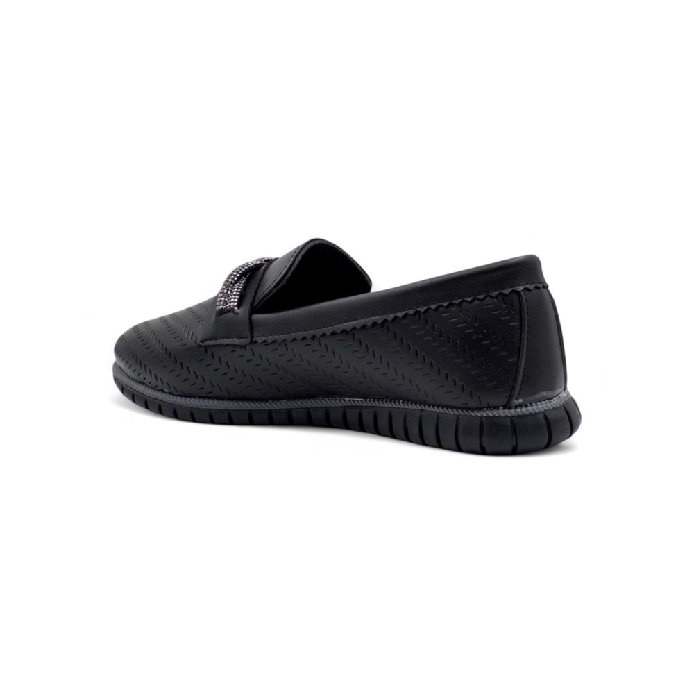 ATÖLYE TAŞLI GÜNLÜK KADIN BABET - SİYAH - 36