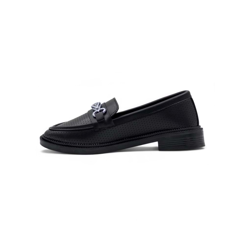 DORUK SHOES TOKALI GÜNLÜK KADIN LOAFER AYAKKABI - SİYAH - 36