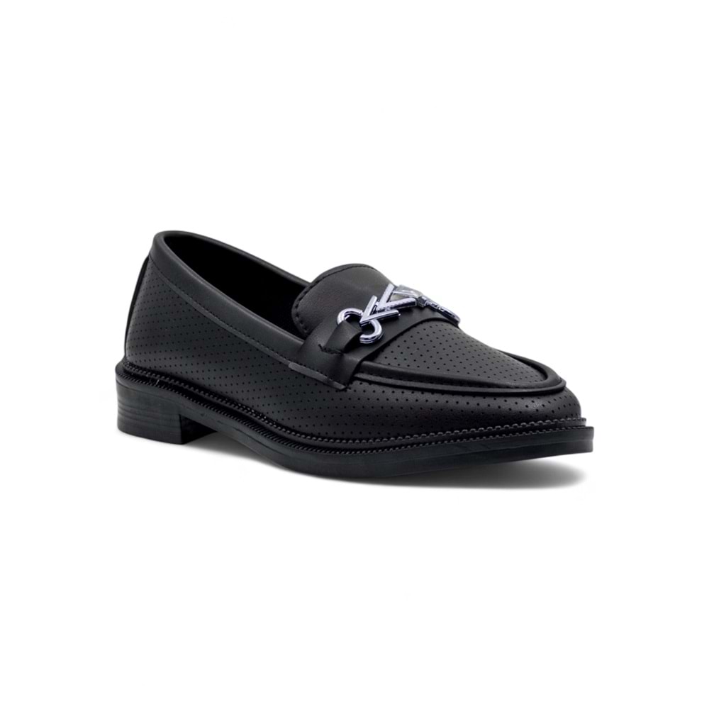 DORUK SHOES TOKALI GÜNLÜK KADIN LOAFER AYAKKABI - SİYAH - 36