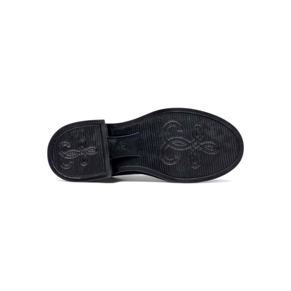 ŞANZELİZE TOKA DETAYLI KADIN LOAFER AYAKKABI RUGAN - SİYAH - 36
