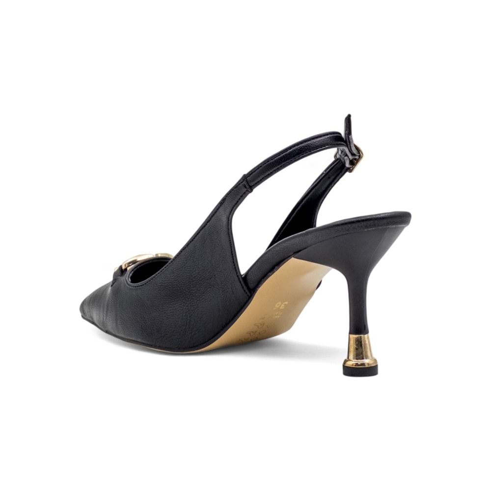 KAYGISIZ TOKA DETAYLI İNCE TOPUKLU ABİYE - SİYAH - 40