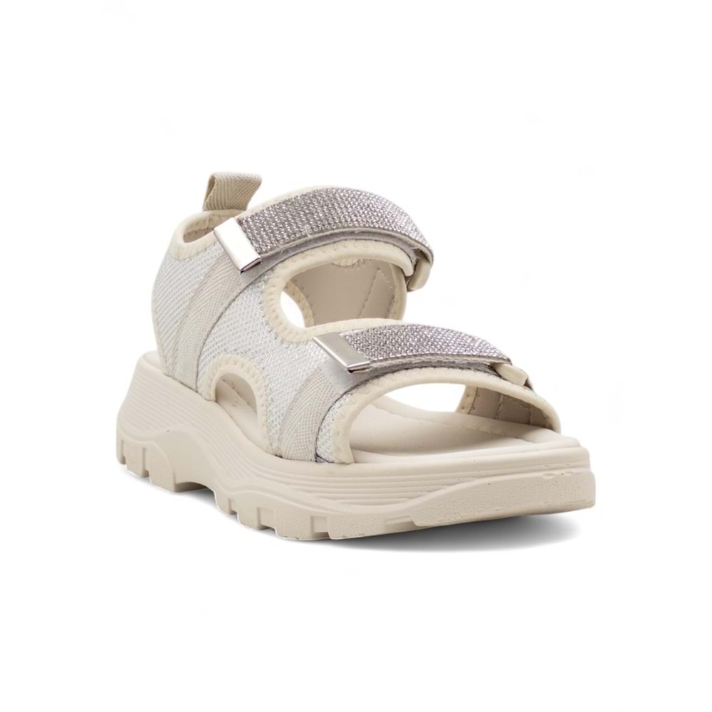 DİVAMOD TAŞLI CIRTLI KADIN SANDALET - BEJ - 40