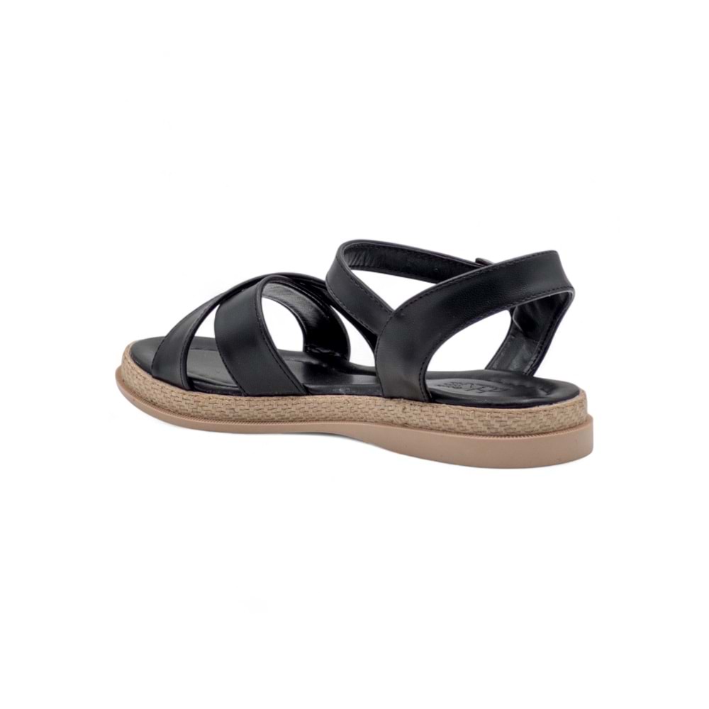 KAYGISIZ ÇAPRAZ KADIN SANDALET - SİYAH - 40