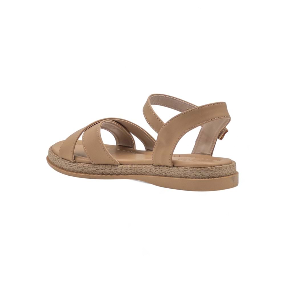 KAYGISIZ ÇAPRAZ KADIN SANDALET - VİZON - 40