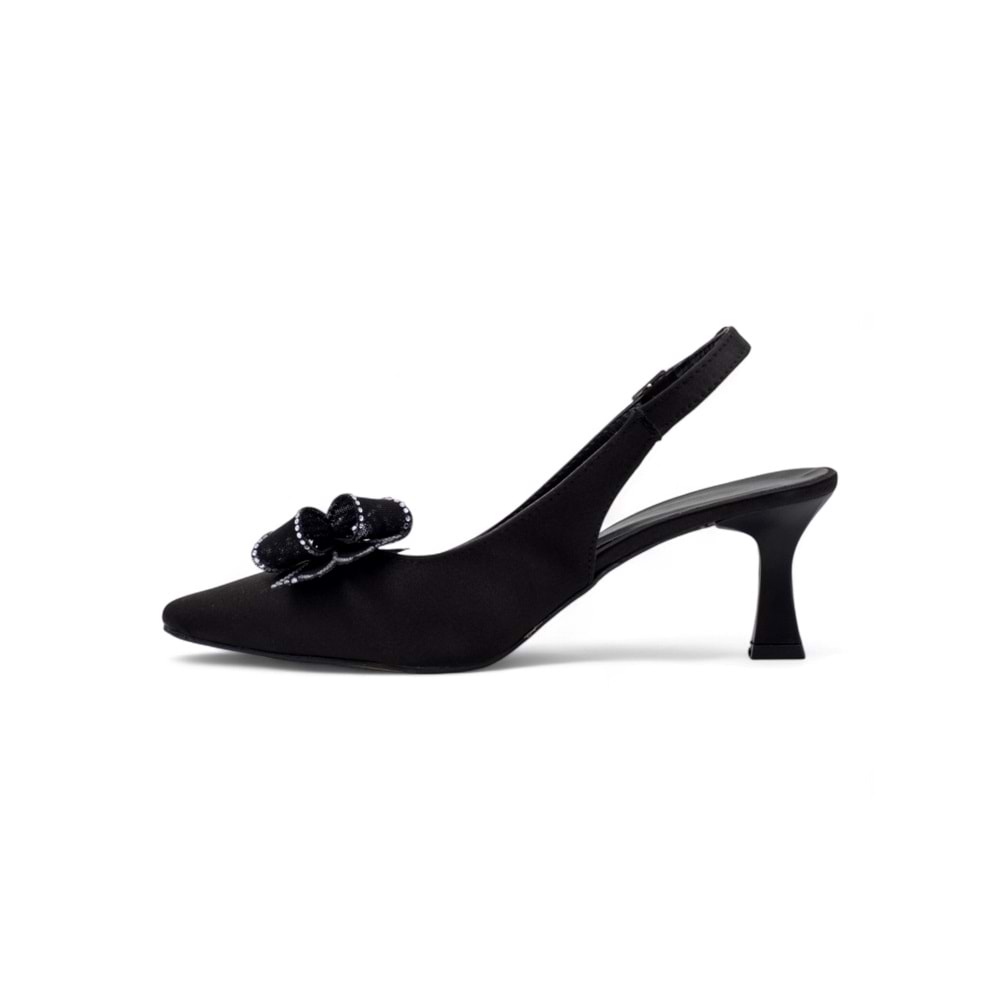 BERK FİYONKLU TAŞLI ALÇAK KADEH TOPUKLU ABİYE - SİYAH - 36