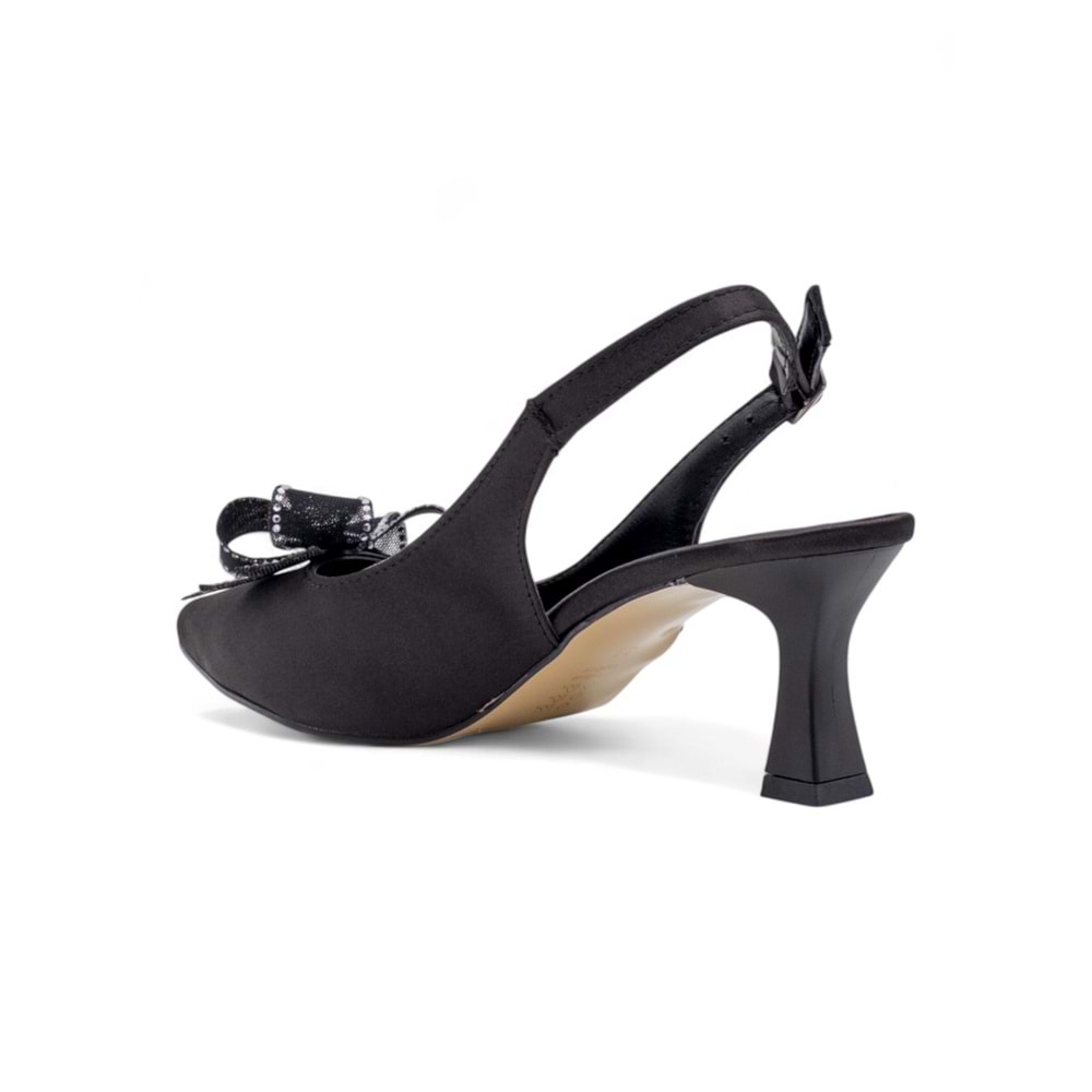 BERK FİYONKLU TAŞLI ALÇAK KADEH TOPUKLU ABİYE - SİYAH - 36