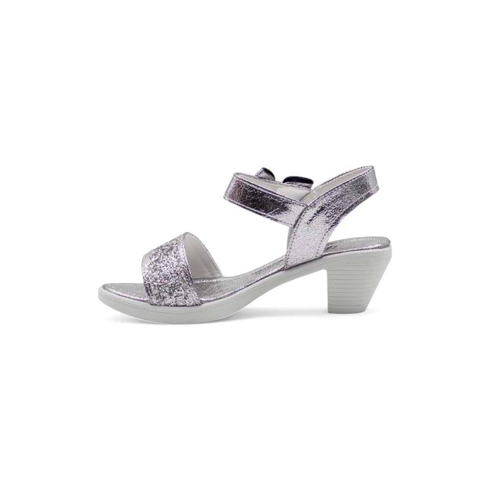 VARKAN TOPUKLU KIZ ÇOCUK SANDALET - FÜME - 33