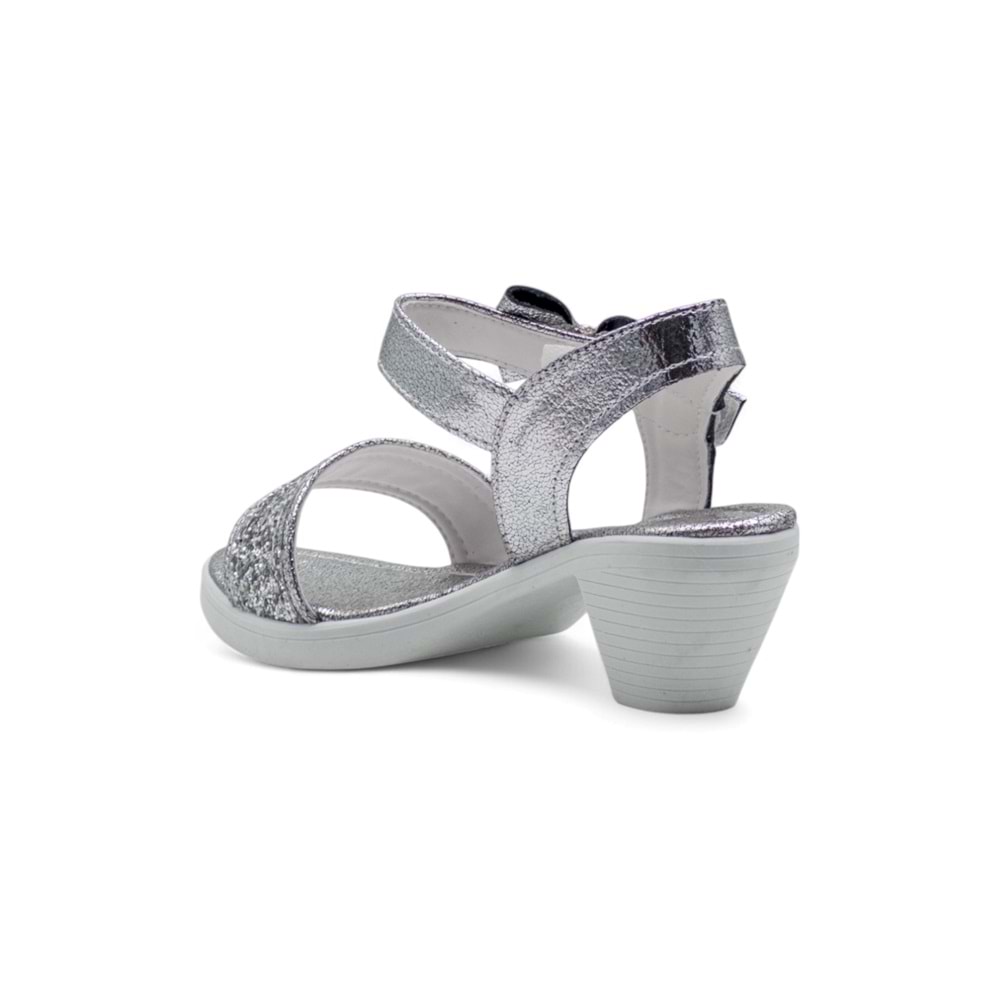 VARKAN TOPUKLU KIZ ÇOCUK SANDALET - FÜME - 33