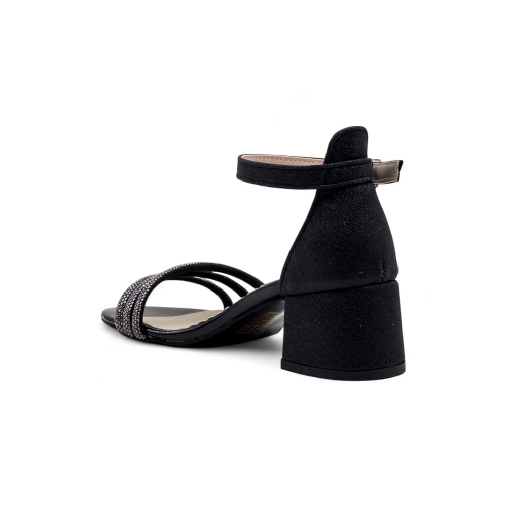 VARKAN TAŞLI TOPUKLU KIZ ÇOCUK ABİYE - SİYAH - 35