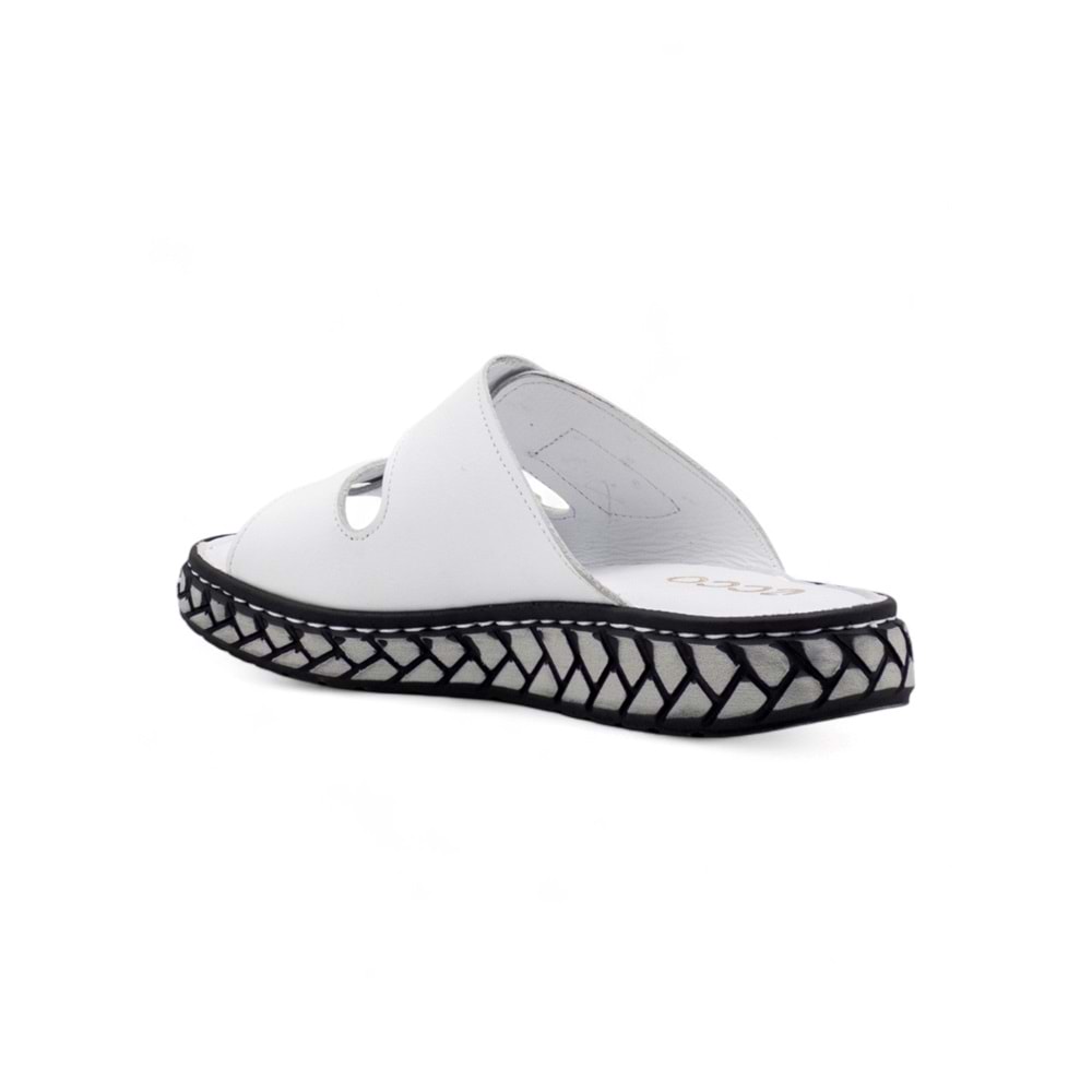 MR WHİTE ORTOPEDİ CIRTLI HAKİKİ DERİ KADIN TERLİK - BEYAZ - 40