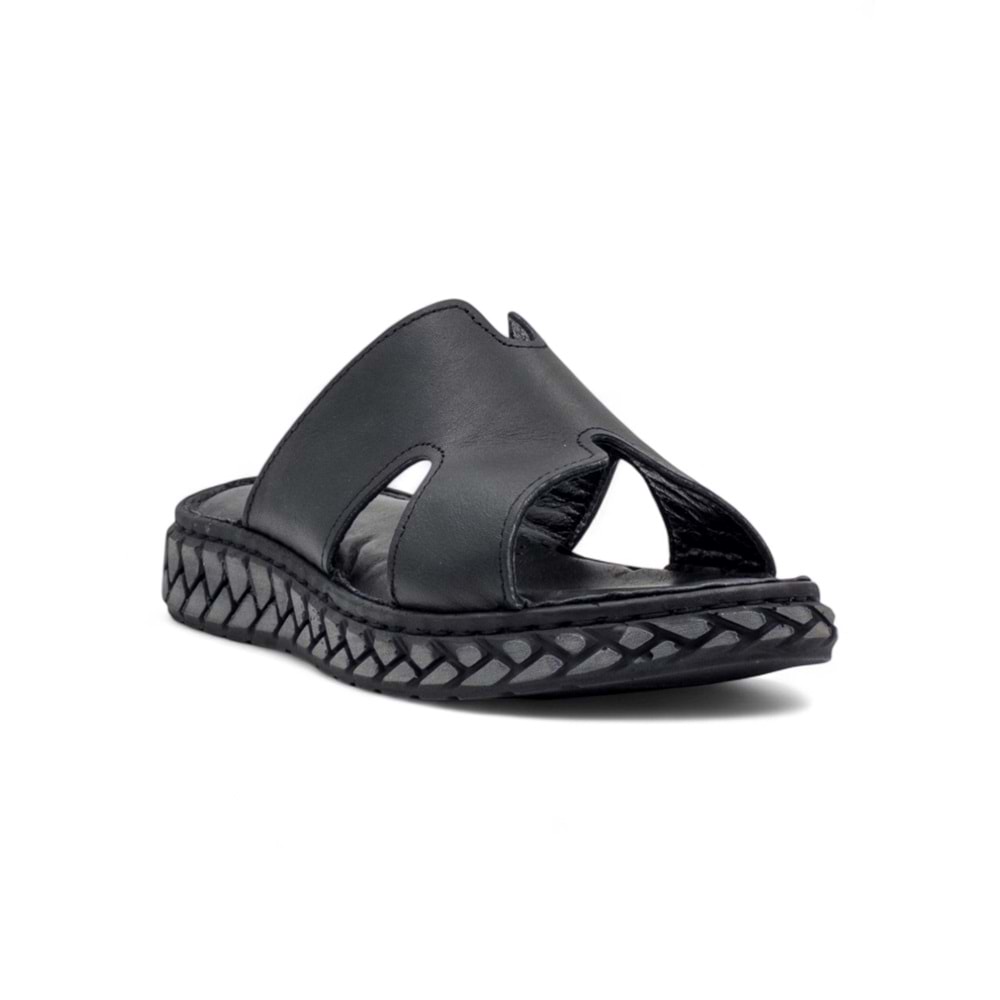 MR WHİTE ORTOPEDİ V MODEL HAKİKİ DERİ KADIN TERLİK - SİYAH - 36