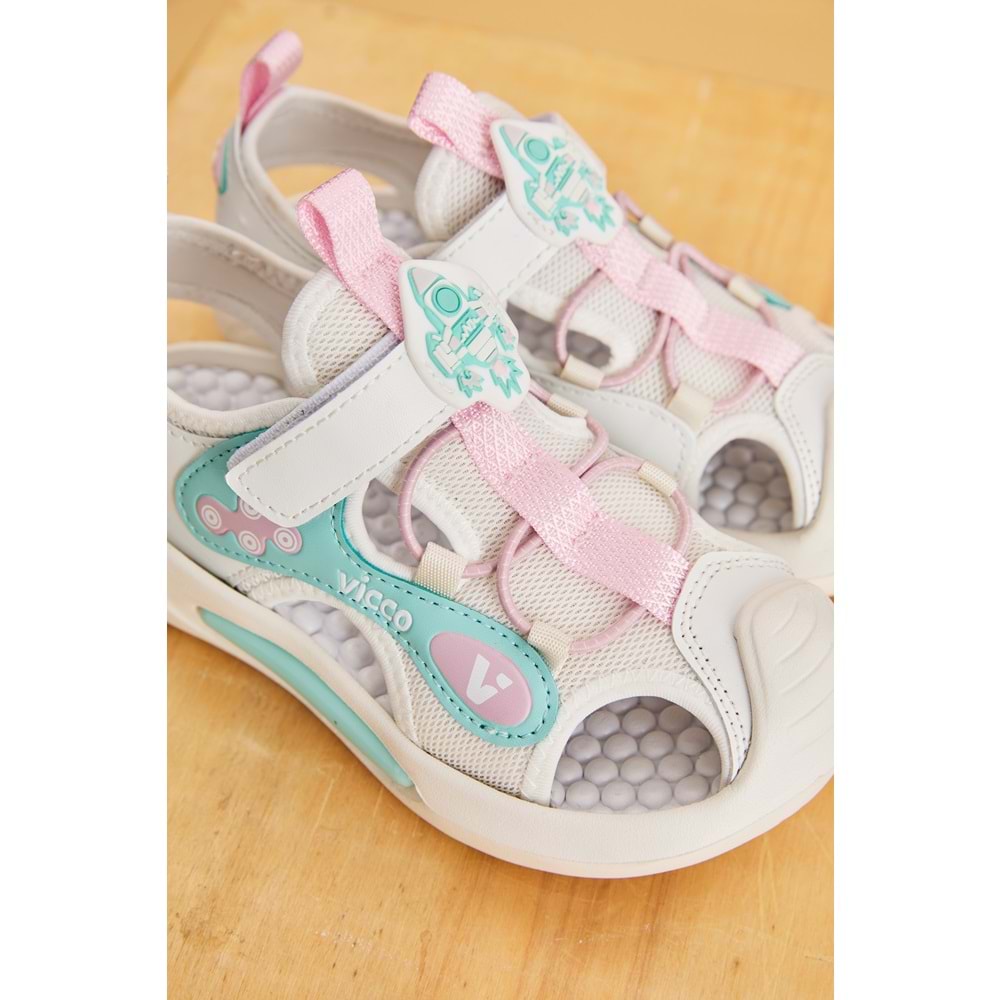 VİCCO ROCKET IŞIKLI KIZ ÇOCUK SANDALET - BEYAZ - 30