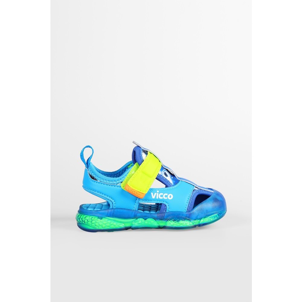 VİCCO LİVE IŞIKLI ERKEK BEBEK SANDALET - SAKS - 22