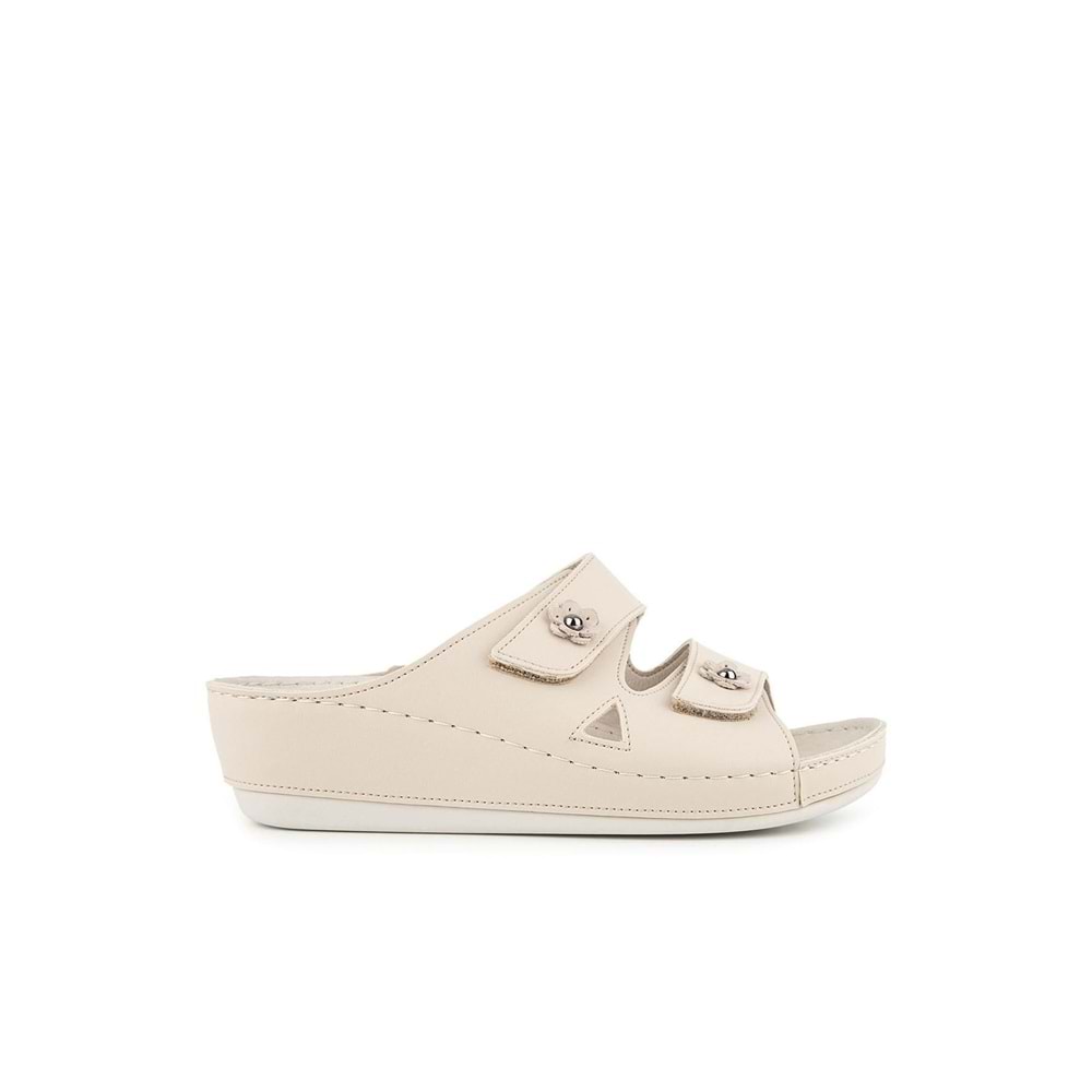 Muya Purita Anatomik Taban Dört Mevsim Kadın Terlik - Krem - 40