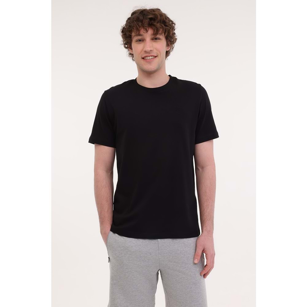 LUMBERJACK MB CT102 C NK T-SH 5FX ERKEK KISA KOL TİŞÖRT - SİYAH - L