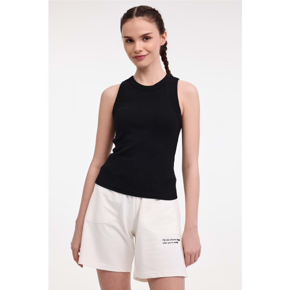 LUMBERJACK WB RIBANA 10SSB106 5FX KADIN ATLET - SİYAH - L