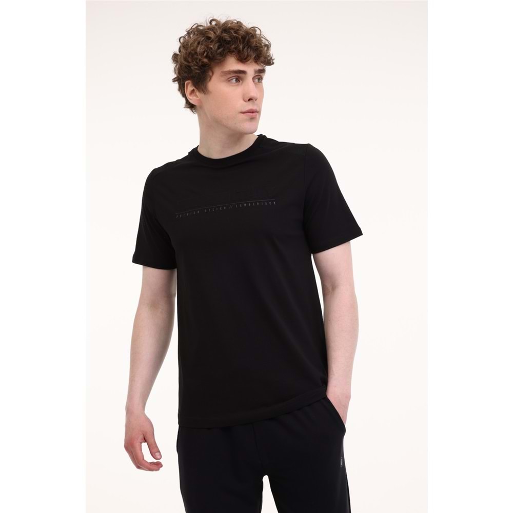 LUMBERJACK ML SONO 11ITL615 5FX ERKEK KISA KOL TİŞÖRT - SİYAH - L