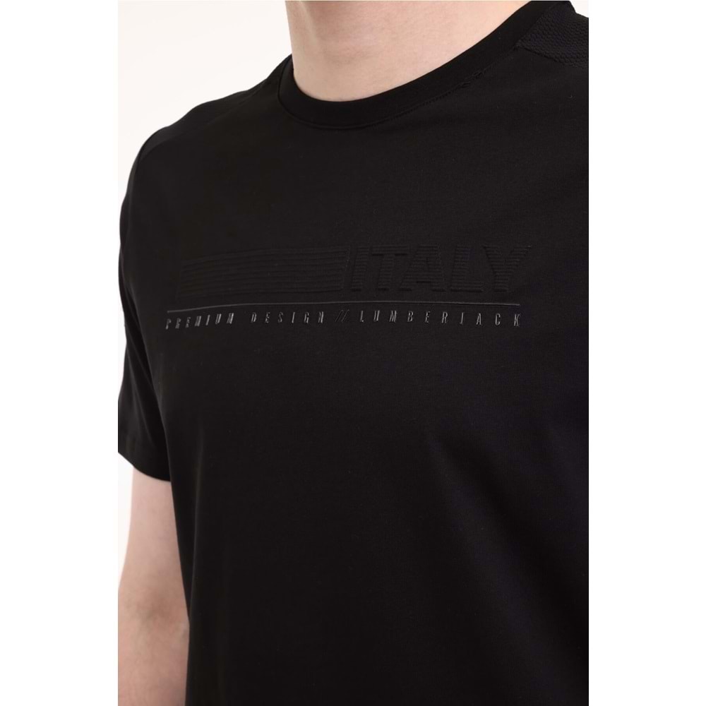 LUMBERJACK ML SONO 11ITL615 5FX ERKEK KISA KOL TİŞÖRT - SİYAH - L