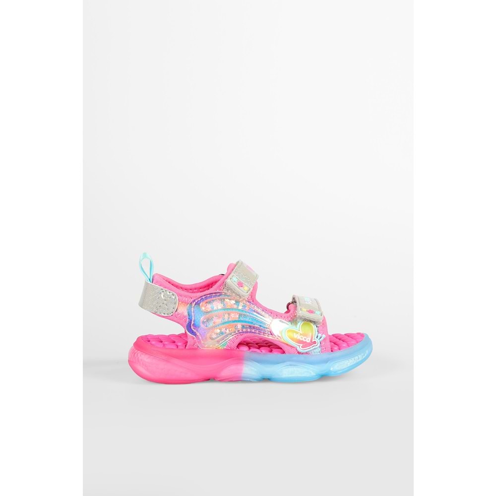 VİCCO CAN IŞIKLI KIZ ÇOCUK SANDALET - FUŞYA - 30