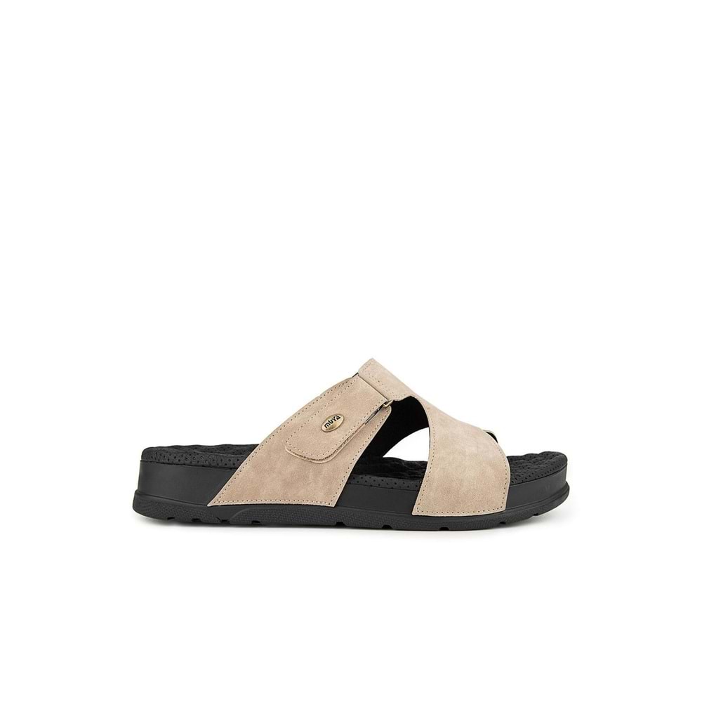 Muya Orka Anatomik Taban Topuk Dikeni Erkek Terlik - Krem - 40