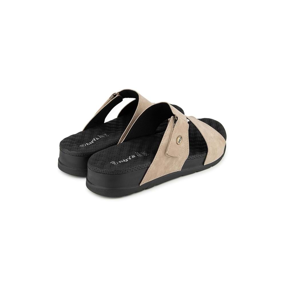 Muya Orka Anatomik Taban Topuk Dikeni Erkek Terlik - Krem - 40