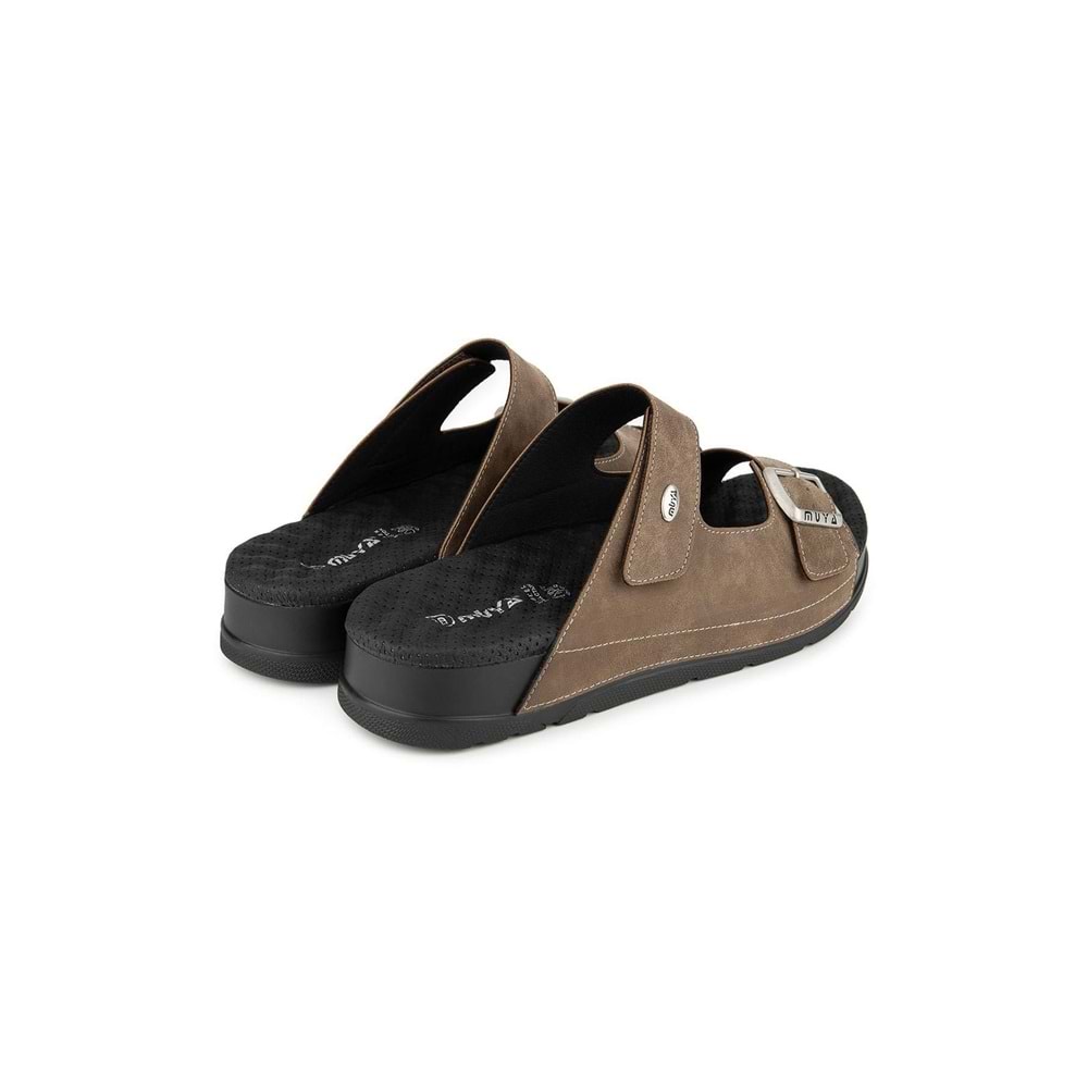 Muya Mamaki Anatomik Taban Topuk Dikeni Erkek Terlik - Vizon - 40