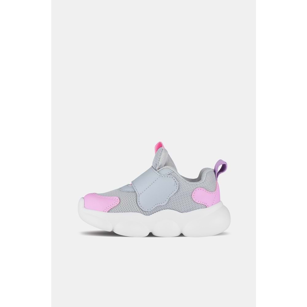 VİCCO GUM KIZ BEBEK IŞIKLI SPOR AYAKKABI - GRİ-PEMBE - 22