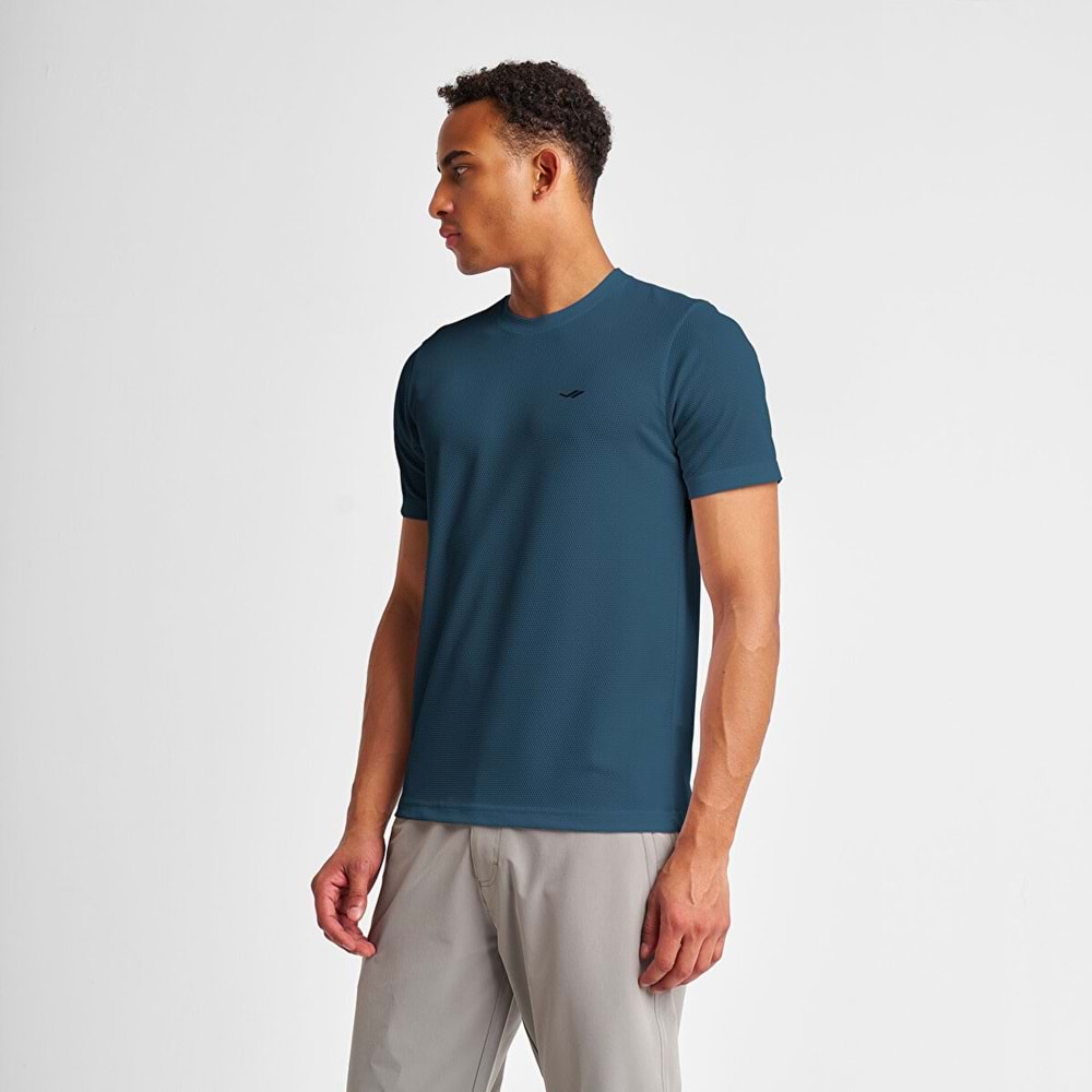 LESCON 25S-1298-25N ERKEK KISA KOL TİŞÖRT - KOZMİK SAFİR - L