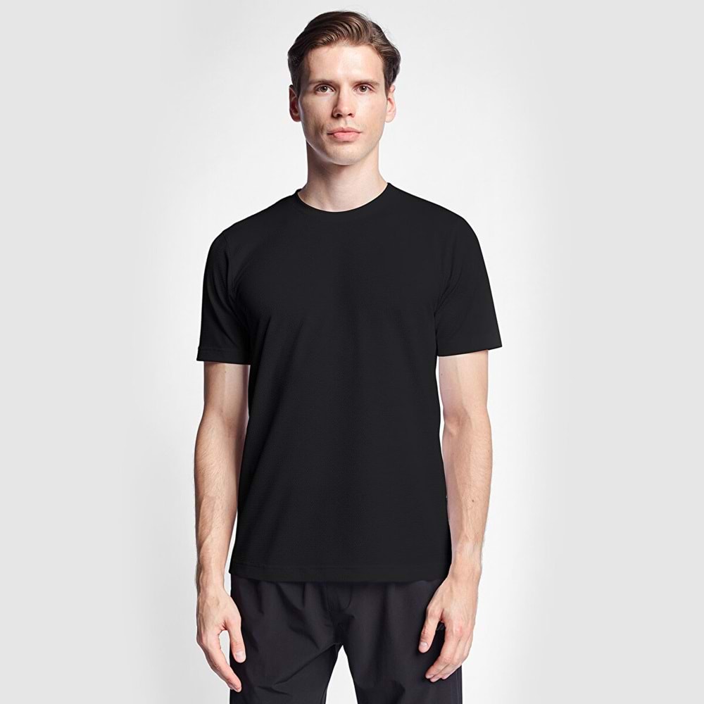 LESCON 25S-1298-25N ERKEK KISA KOL TİŞÖRT - SİYAH - M