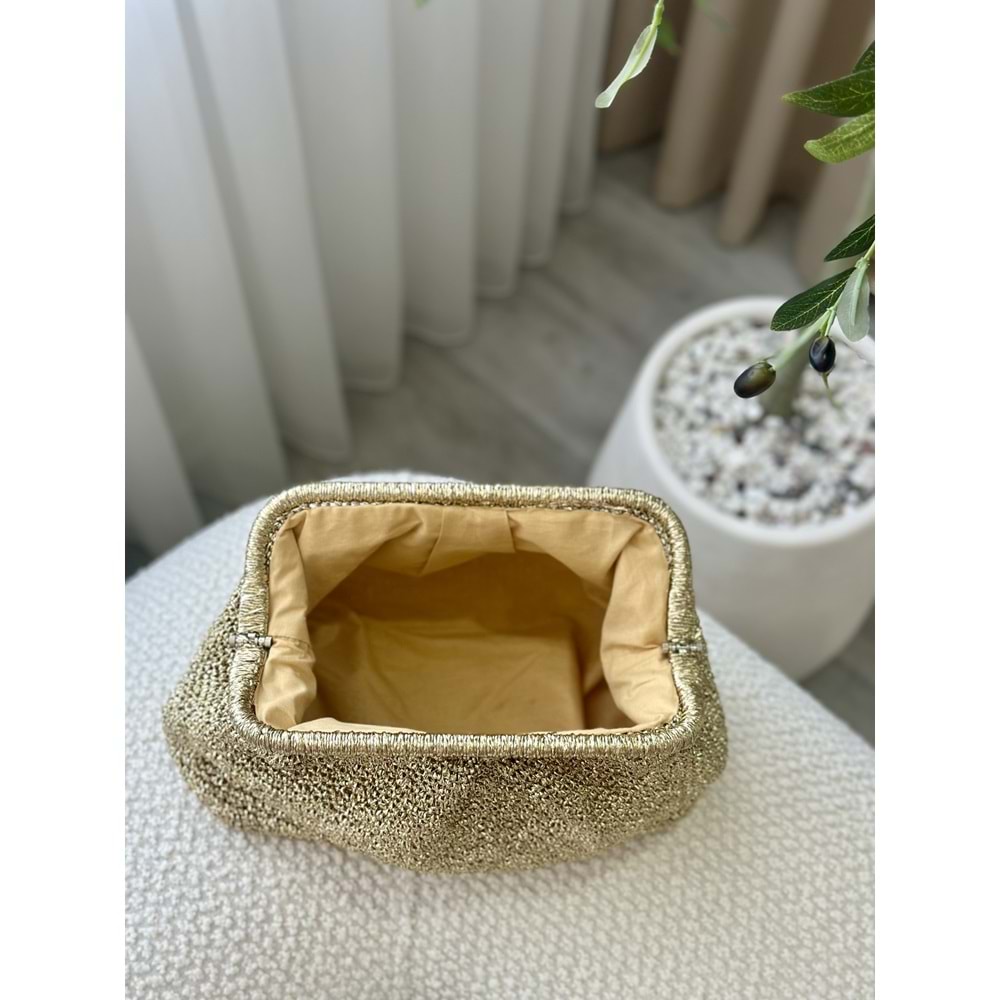 blancaston Simli İp El Örgüsü Clutch Çanta